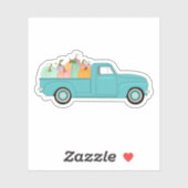 Blue Classic LKW mit Kürbisaufkleber Aufkleber (Blatt)