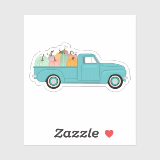 Blue Classic LKW mit Kürbisaufkleber Aufkleber (Blatt)