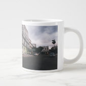 Blue Classic Vintage Car Cityscape Jumbo-Tasse (Rechts)