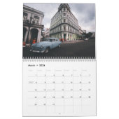 Blue Classic Vintage Car Cityscape Kalender (Mär 2026)