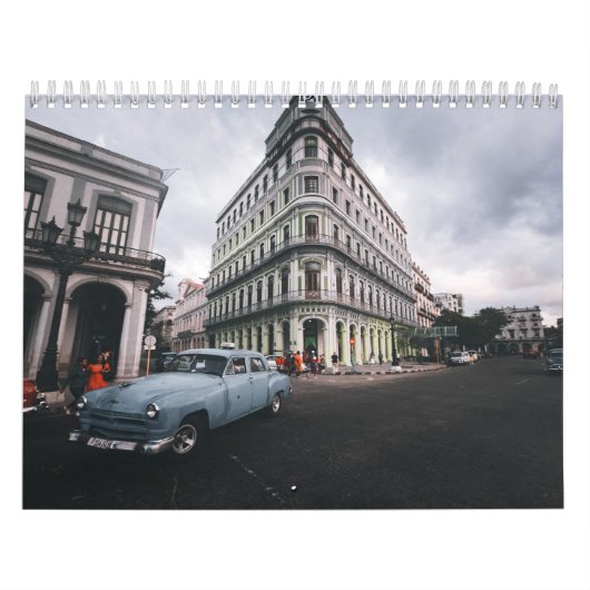 Blue Classic Vintage Car Cityscape Kalender (Titelbild)