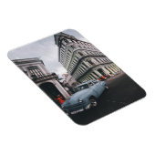 Blue Classic Vintage Car Cityscape Magnet (Rechte Seite)