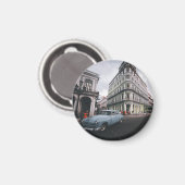 Blue Classic Vintage Car Cityscape Magnet (Vorderseite/Rückseite)
