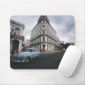 Blue Classic Vintage Car Cityscape Mousepad (Mit Mouse)