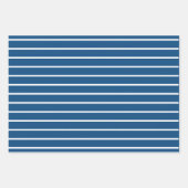 Blue Classic White Polka Dot Streifen Geschenkpapier Set (Vorderseite 2)