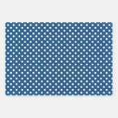 Blue Classic White Polka Dot Streifen Geschenkpapier Set (Vorderseite)
