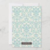 BLUE CLASSY DAMASK| WEDERINVITATION EINLADUNG (Rückseite)