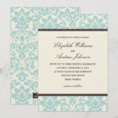 BLUE CLASSY DAMASK| WEDERINVITATION EINLADUNG (Vorne/Hinten)