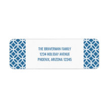 Blue Classy Diamond Holiday Address Labels