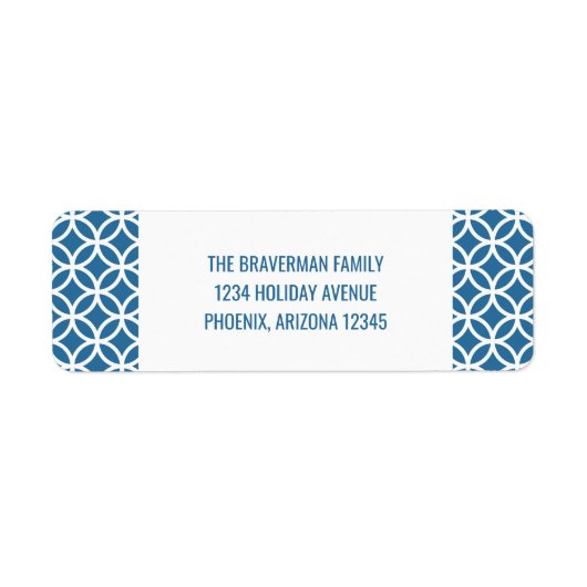Blue Classy Diamond Holiday Address Labels (Vorne)