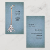 Blue Cleaner Cleaner Service Business Card Visitenkarte (Vorne/Hinten)