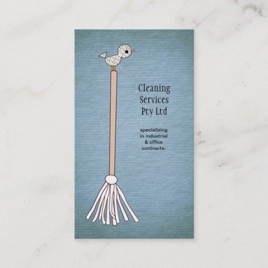 Blue Cleaner Cleaner Service Business Card Visitenkarte (Vorderseite)