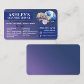 Blue Clearing Service Business Card Visitenkarte (Vorne/Hinten)