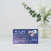 Blue Clearing Service Business Card Visitenkarte (Stehend Vorderseite)