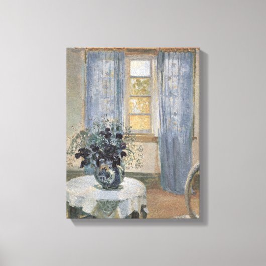 Blue Clematis in the Artist's Studio, Anna Ancher Leinwanddruck (Vorderseite)