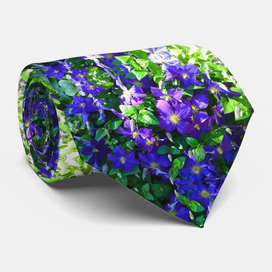 Blue Clematis Krawatte (Gerollt)