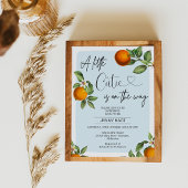 Blue Clementine Orangen Kleine Süsse Babydusche Einladung