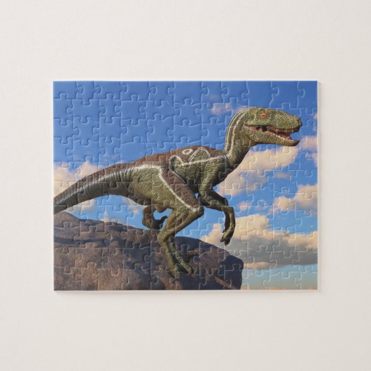 Blue Clever Girl Velociraptor Dinosaurier Puzzle (Horizontal)