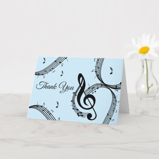 Blue Climactic G Clef Blank Inside Card Karte (Kleine Pflanze)