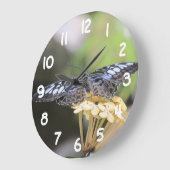 Blue Clipper Butterfly Große Wanduhr (Winkel)