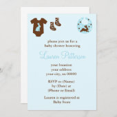 Blue Clothes Boy Baby Dusche Einladung (Vorne/Hinten)