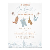 Blue Clothesline Cowboy Baby Dusche Begrüßungszeic Fotodruck (Vorne)