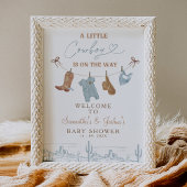 Blue Clothesline Cowboy Baby Dusche Begrüßungszeic Fotodruck