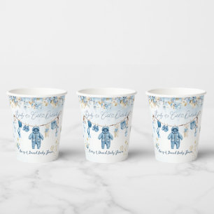 Blue ClothestLine Cold Outside Baby Boy Dusche Pappbecher