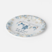 Blue ClothestLine Cold Outside Baby Boy Dusche Pappteller (Schrägansicht)