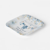 Blue ClothestLine Cold Outside Baby Boy Dusche Pappteller (Gewinkelt)