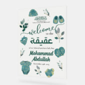 Blue Clothing Aqiqah Muslim Baby Boy Birth Willkom Acrylschild (Winkel)