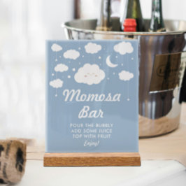 Blue Cloud 9 Baby Dusche Momosa Bar Acrylschild