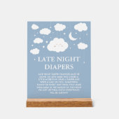 Blue Cloud 9 Baby Dusche Spate Night Diapers Game Acrylschild (Vorderseite)