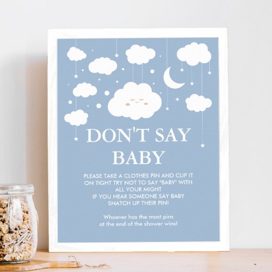 Blue Cloud 9 Baby Shower Game Sage nicht Baby Poster