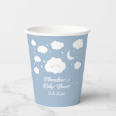 Blue Cloud 9 Babydusche Pappbecher (Vorderseite)