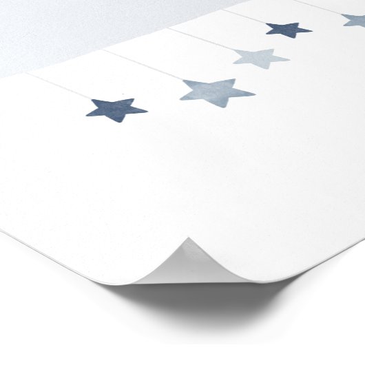 Blue Cloud and Stars Boy Kinderzimmer Poster (Ecke)