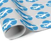 Blue Cloud & Aviation Flugzeug Geschenkpapier (Rolleneckpunkt)