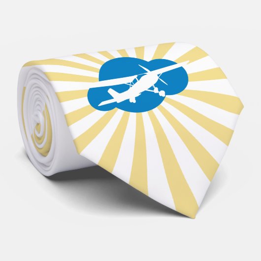 Blue Cloud & Aviation Flugzeug Krawatte (Gerollt)