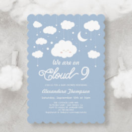 Blue Cloud Baby Dusche Einladung
