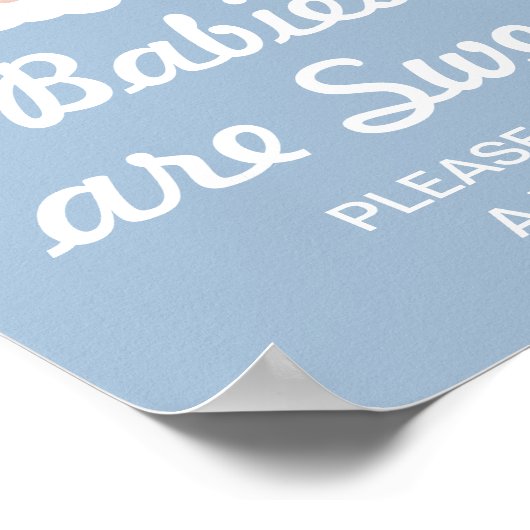 Blue Cloud Baby Dusche Gefallen Poster (Ecke)