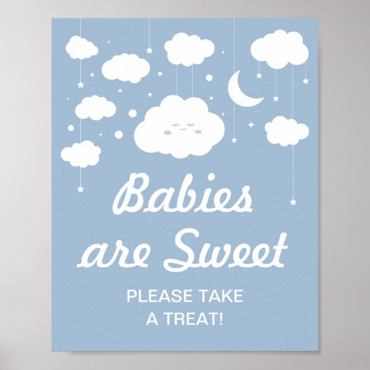 Blue Cloud Baby Dusche Gefallen Poster (Vorne)