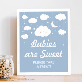 Blue Cloud Baby Dusche Gefallen Poster