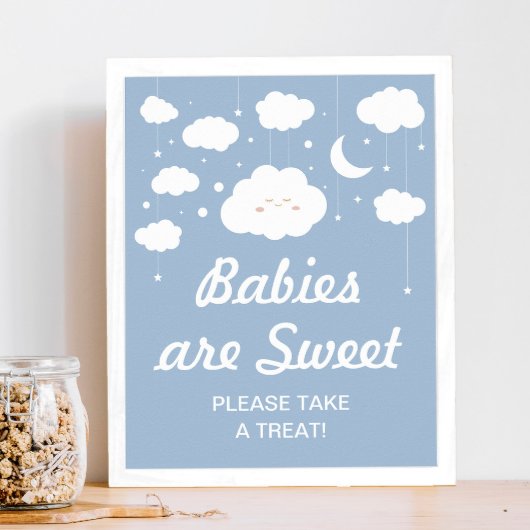 Blue Cloud Baby Dusche Gefallen Poster