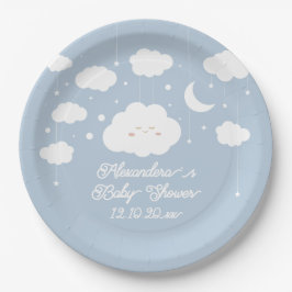 Blue Cloud Baby Dusche Pappteller