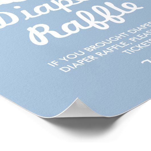 Blue Cloud Baby Dusche Windeln Raffle Game Poster (Ecke)