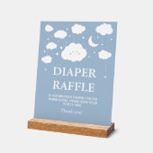 Blue Cloud Baby Duwer Diaper Raffle Acrylschild (Winkel)