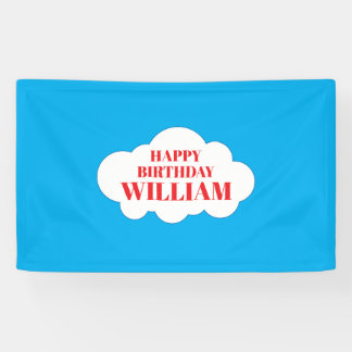 Blue Cloud Birthday Party Background/ 3' x 5' Banner