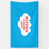 Blue Cloud Birthday Party Background/ 3' x 5' Banner (Vertikal)
