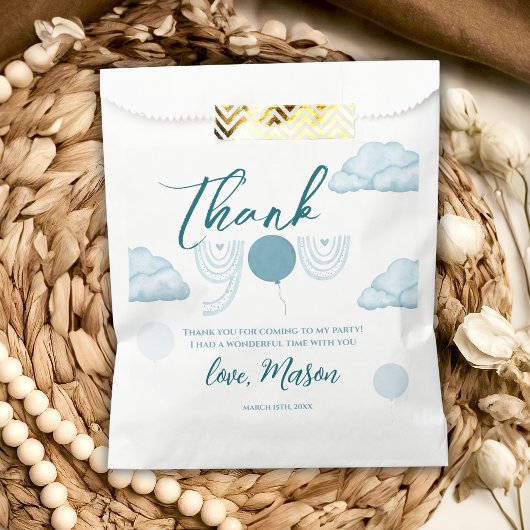Blue Cloud Boho Mr Onederful Thank You Party Geschenktütchen