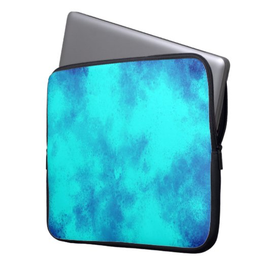 Blue Cloud Effect Electronics Bag Laptopschutzhülle (Vorderseite Links)